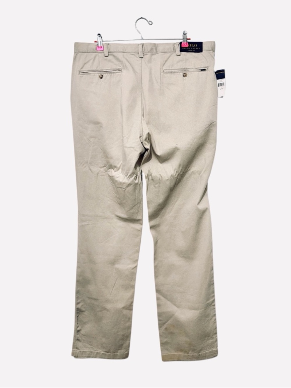 Polo Ralph Lauren Pants Beige Classic Fit Chino Straight Flat Front Size 38x36 - Picture 4 of 8